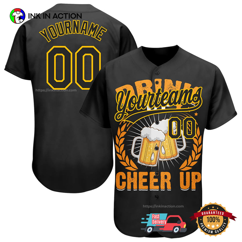 Custom International Beer Day Bring Cheer Up Baseball Jersey Unisex T-shirt, Sweatshirt, Hoodie, Long Sleeve Tee - T-Shirt, Sweatshirt, Hoodie