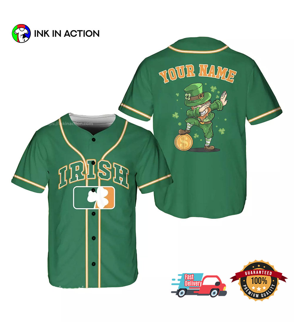 Custom Irish Lucky Shamrock St. Patricks Day Baseball Jersey Unisex T-shirt, Sweatshirt, Hoodie, Long Sleeve Tee - T-Shirt, Sweatshirt, Hoodie