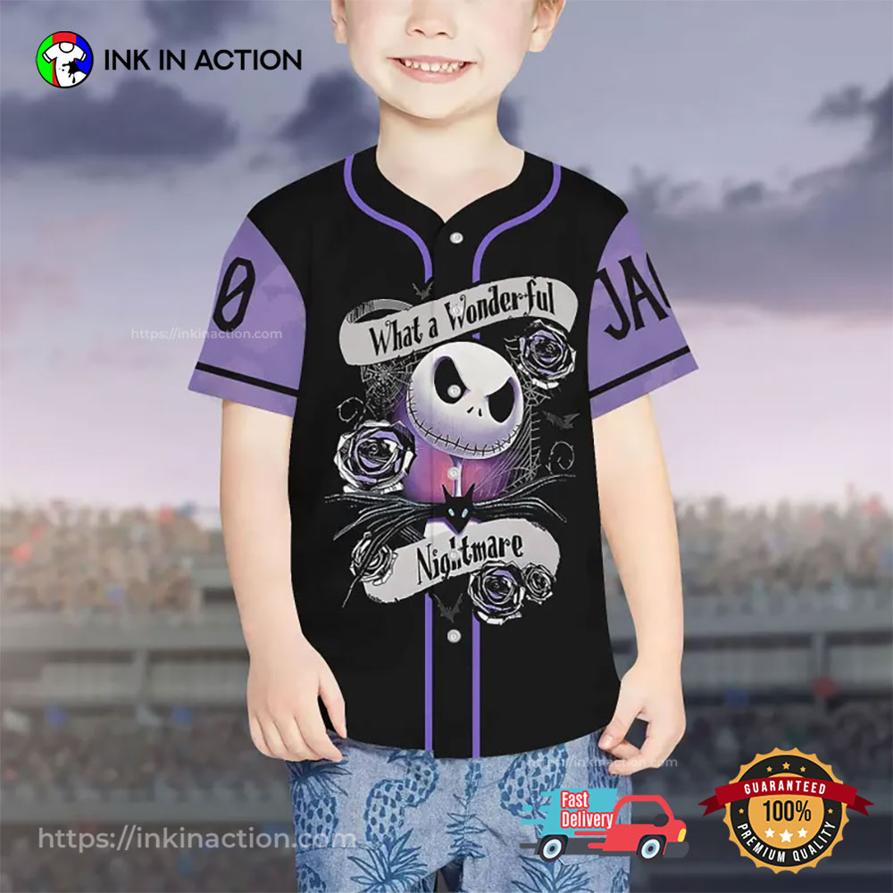 Custom Jack Skellington Nightmare Before Baseball Jersey Unisex T-shirt, Sweatshirt, Hoodie, Long Sleeve Tee - T-Shirt, Sweatshirt, Hoodie