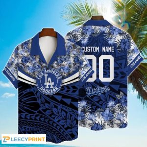 Custom MLB Flower Pattern Summer Hot LA Dodgers Hawaiian Shirt Unisex T-shirt, Sweatshirt, Hoodie, Long Sleeve Tee - T-Shirt, Sweatshirt, Hoodie