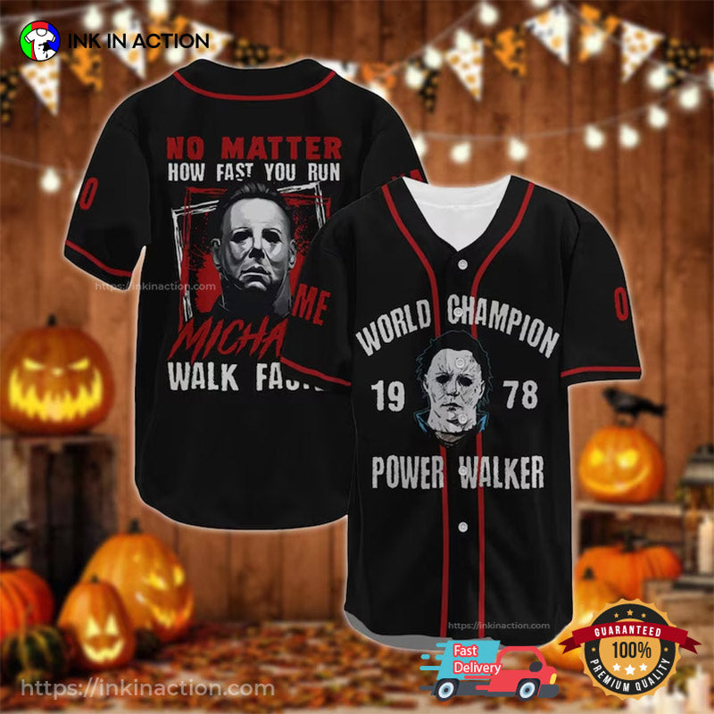 Custom Michael Myers World Champion 1978 Power Walker Baseball Jersey Unisex T-shirt, Sweatshirt, Hoodie, Long Sleeve Tee - T-Shirt, Sweatshirt, Hoodie