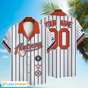Custom Name And Number Houston Astros Baseball Cool Hawaiian Shirt, Houston Astros Hawaiian Shirt - T-Shirt, Sweatshirt, Hoodie