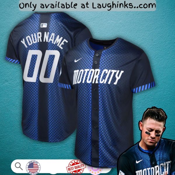 Custom Name Detroit Tiger Motor City Baseball Jersey Shirt 2025 City Connect Unisex T-shirt, Sweatshirt, Hoodie, Long Sleeve Tee - T-Shirt, Sweatshirt, Hoodie