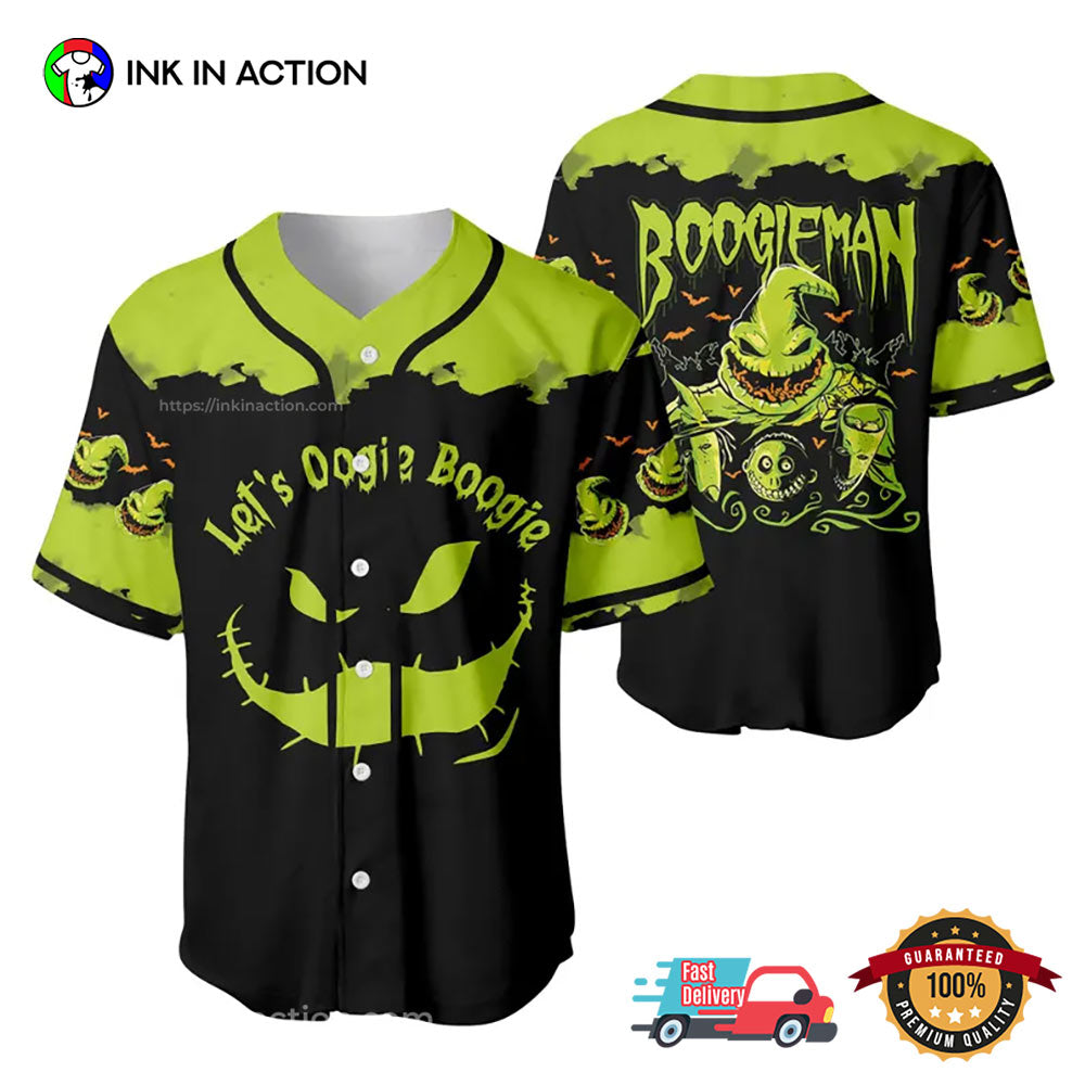 Custom Oogie Boogie Nightmare Before Baseball Jersey Unisex T-shirt, Sweatshirt, Hoodie, Long Sleeve Tee - T-Shirt, Sweatshirt, Hoodie
