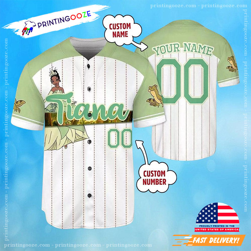 Custom Princess Tiana Baseball Jersey Unisex T-shirt, Sweatshirt, Hoodie, Long Sleeve Tee - T-Shirt, Sweatshirt, Hoodie