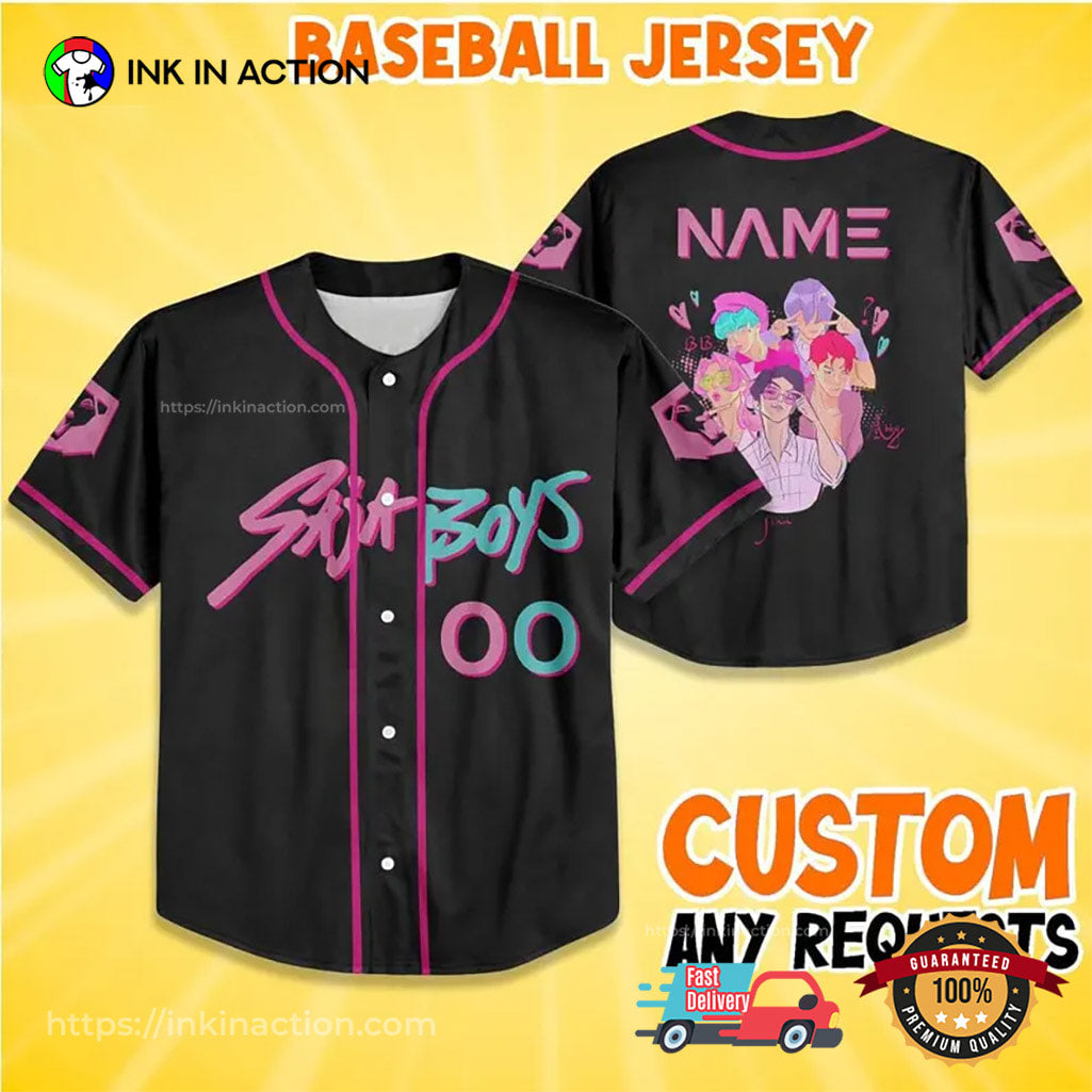 Custom Saja Boy Fans Black Baseball Jersey Unisex T-shirt, Sweatshirt, Hoodie, Long Sleeve Tee - T-Shirt, Sweatshirt, Hoodie