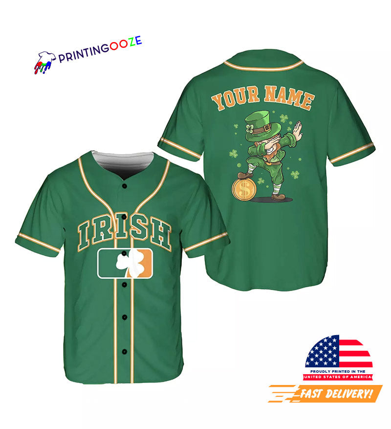 Custom St. Patricks Day Baseball Jersey Unisex T-shirt, Sweatshirt, Hoodie, Long Sleeve Tee - T-Shirt, Sweatshirt, Hoodie