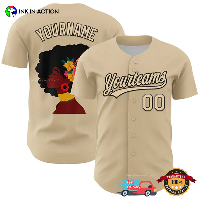 Custom Women Black History Month Baseball Jersey Unisex T-shirt, Sweatshirt, Hoodie, Long Sleeve Tee - T-Shirt, Sweatshirt, Hoodie