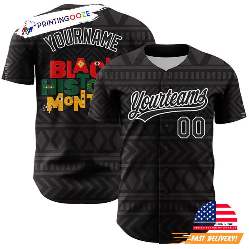 Custom Black History Facts Baseball Jersey Unisex T-shirt, Sweatshirt, Hoodie, Long Sleeve Tee - T-Shirt, Sweatshirt, Hoodie