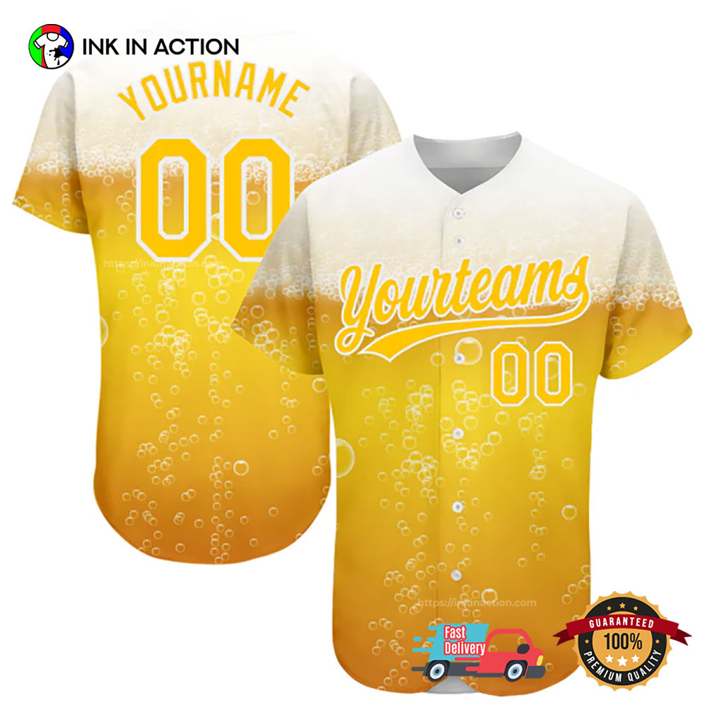 Custom National Beer Day Baseball Jersey Unisex T-shirt, Sweatshirt, Hoodie, Long Sleeve Tee - T-Shirt, Sweatshirt, Hoodie