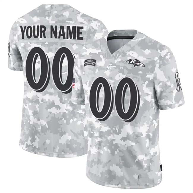 Custom B.Ravens Active Player 2024 F.U.S.E Arctic Camo Salute To Service Limited Stitched Football Jersey football jersey product view 1