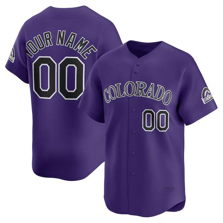Custom Colorado Rockies Alternate Limited Jersey - Purple Baseball Jerseys baseball jersey product view 1