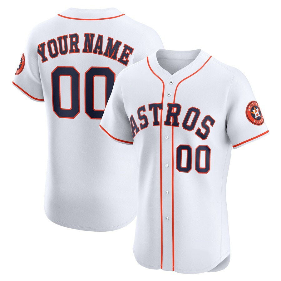 Custom Houston Astros Home Elite Jersey ¨C White Stitched Baseball Jersey baseball jersey product view 1
