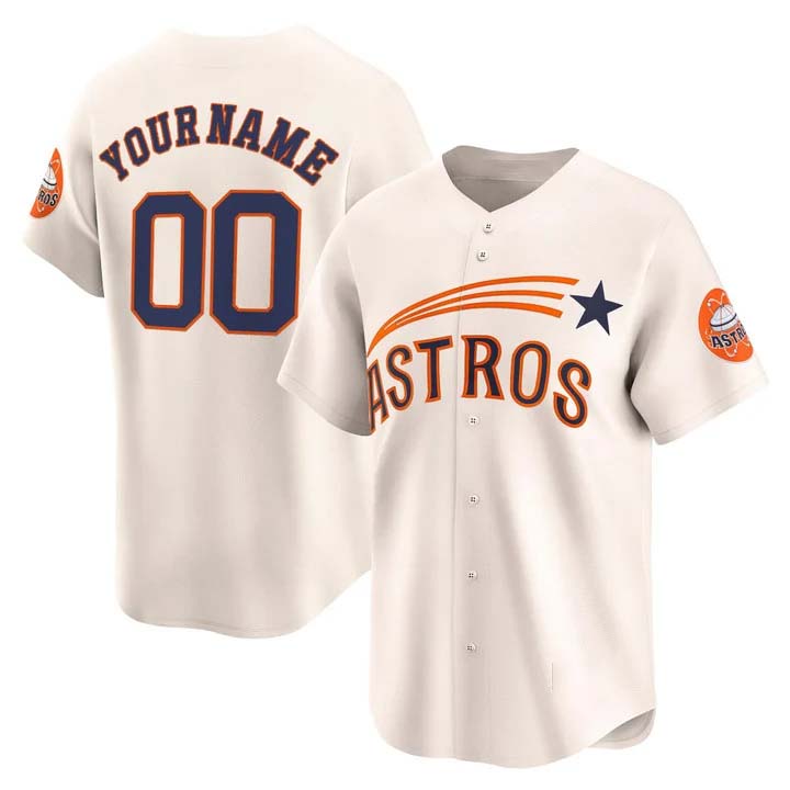 Custom Houston Astros Throwback Cooperstown Vapor Premier Limited Jersey - All Stitched Baseball Jersey baseball jersey product view 1