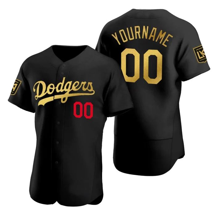 Custom Los Angeles Dodgers Black Stitched Jerseys Baseball Jerseys baseball jersey product view 1