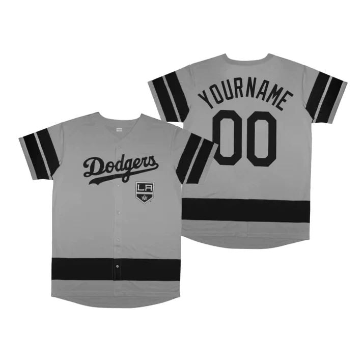 Custom Los Angeles Dodgers Gray Stitched Jerseys Baseball Jerseys baseball jersey product view 1