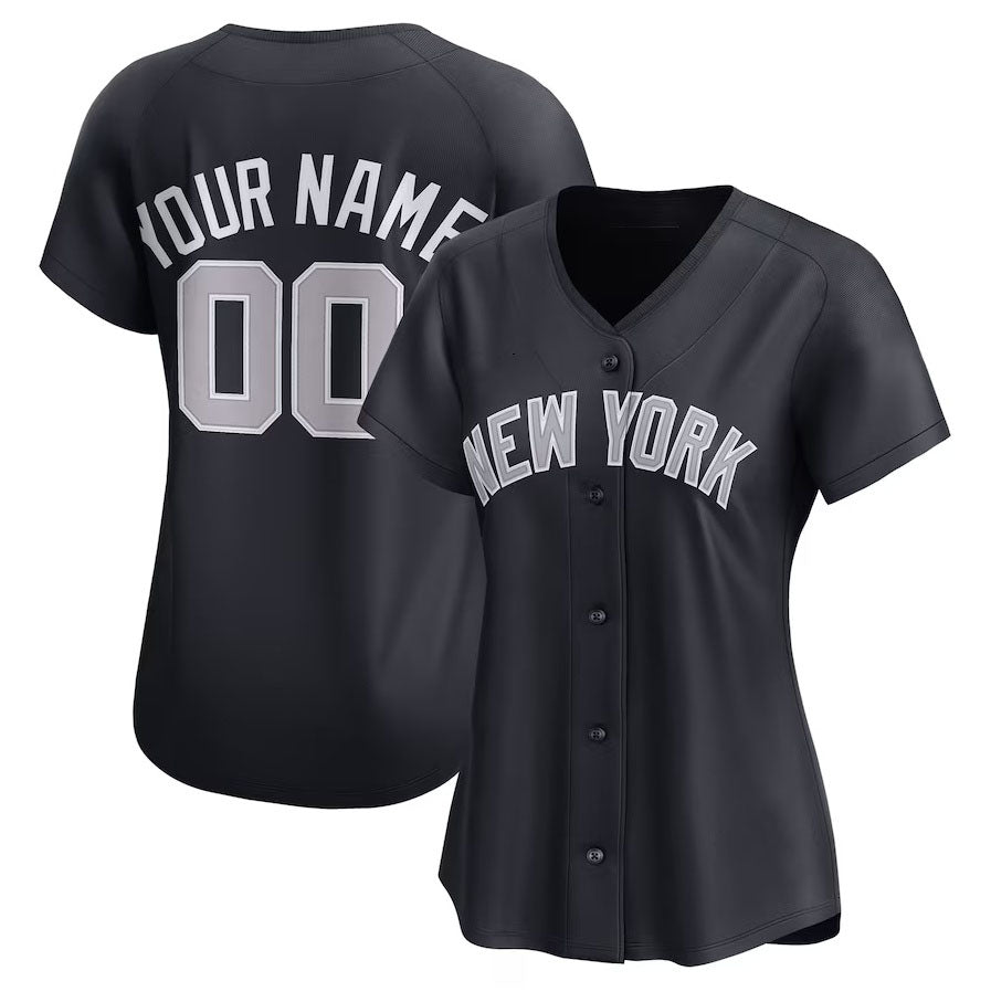 Custom New York Yankees Alternate Limited Jersey - Navy Stitched Baseball Jersey baseball jersey product view 1