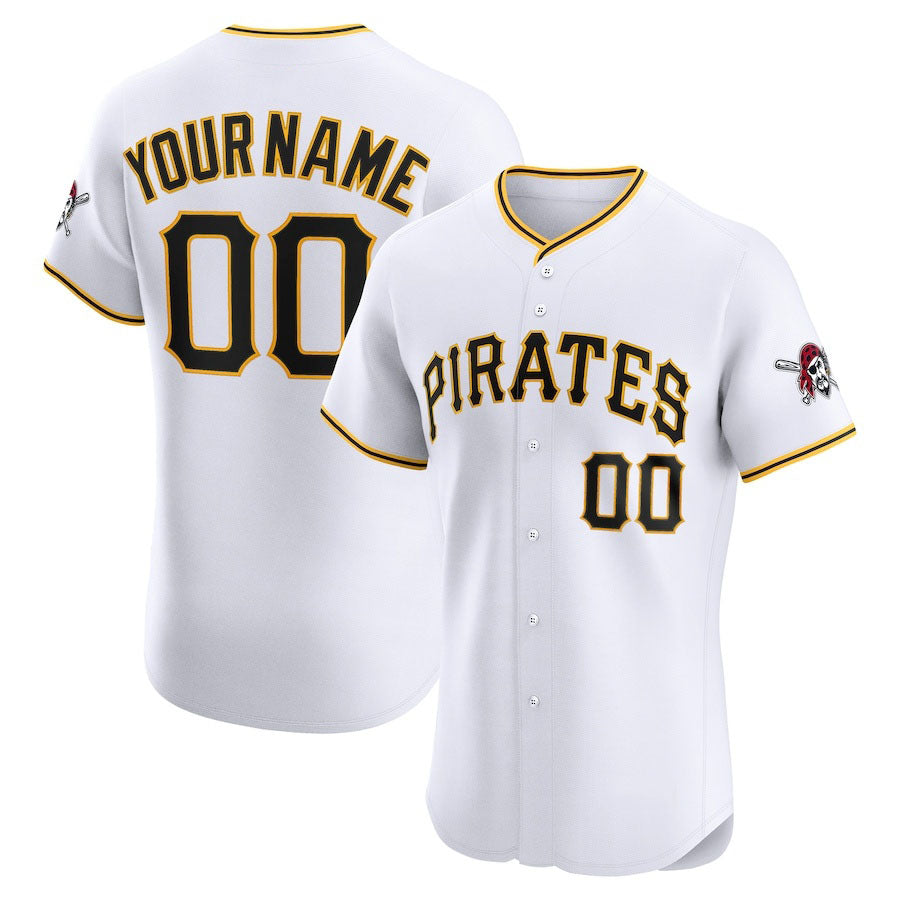 Custom Pittsburgh Pirates Home Elite Jersey ¨C White Stitched Baseball Jersey baseball jersey product view 1