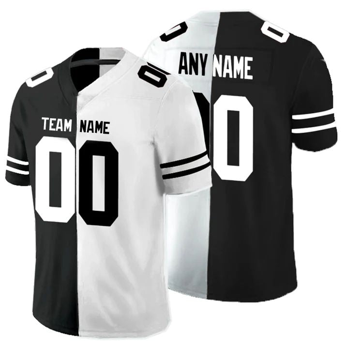 Custom B.Ravens Any Team Black And White Peaceful Coexisting American jersey Stitched American Football Jerseys football jersey product view 1
