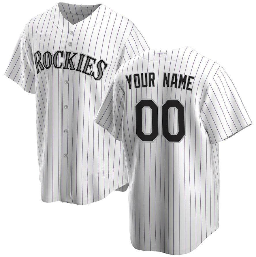 Custom Colorado Rockies White Alternate Authentic Custom Jersey Baseball Jerseys baseball jersey product view 1