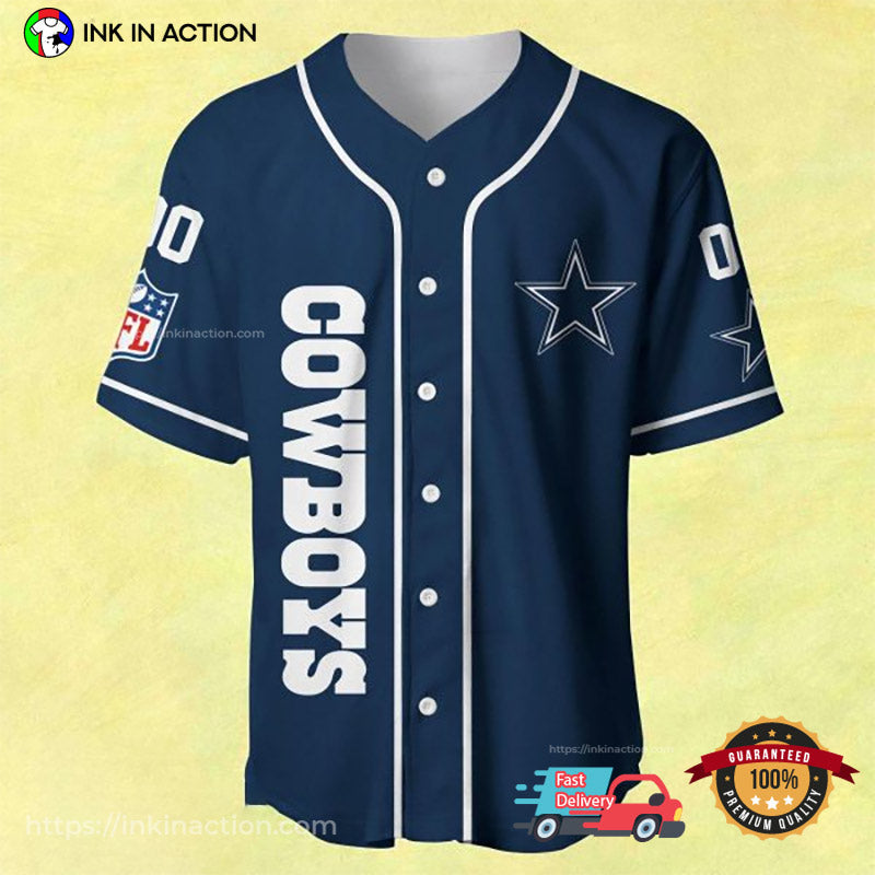 Customized Name Dallas Cowboys Baseball Jersey Unisex T-shirt, Sweatshirt, Hoodie, Long Sleeve Tee - T-Shirt, Sweatshirt, Hoodie