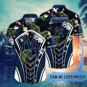Customized New York Yankees MLB Flower Summer Tropical Hawaiian Shirt, Yankees Hawaiian Shirt - T-Shirt, Sweatshirt, Hoodie