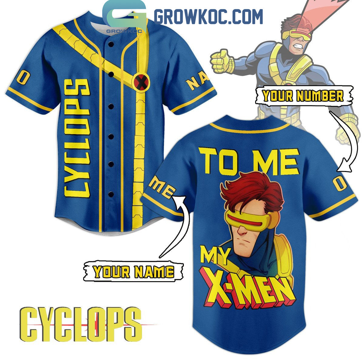 Cyclops X-Men 97 My X-Men To Me Personalized Baseball Jersey Unisex T-shirt, Sweatshirt, Hoodie, Long Sleeve Tee - T-Shirt, Sweatshirt, Hoodie