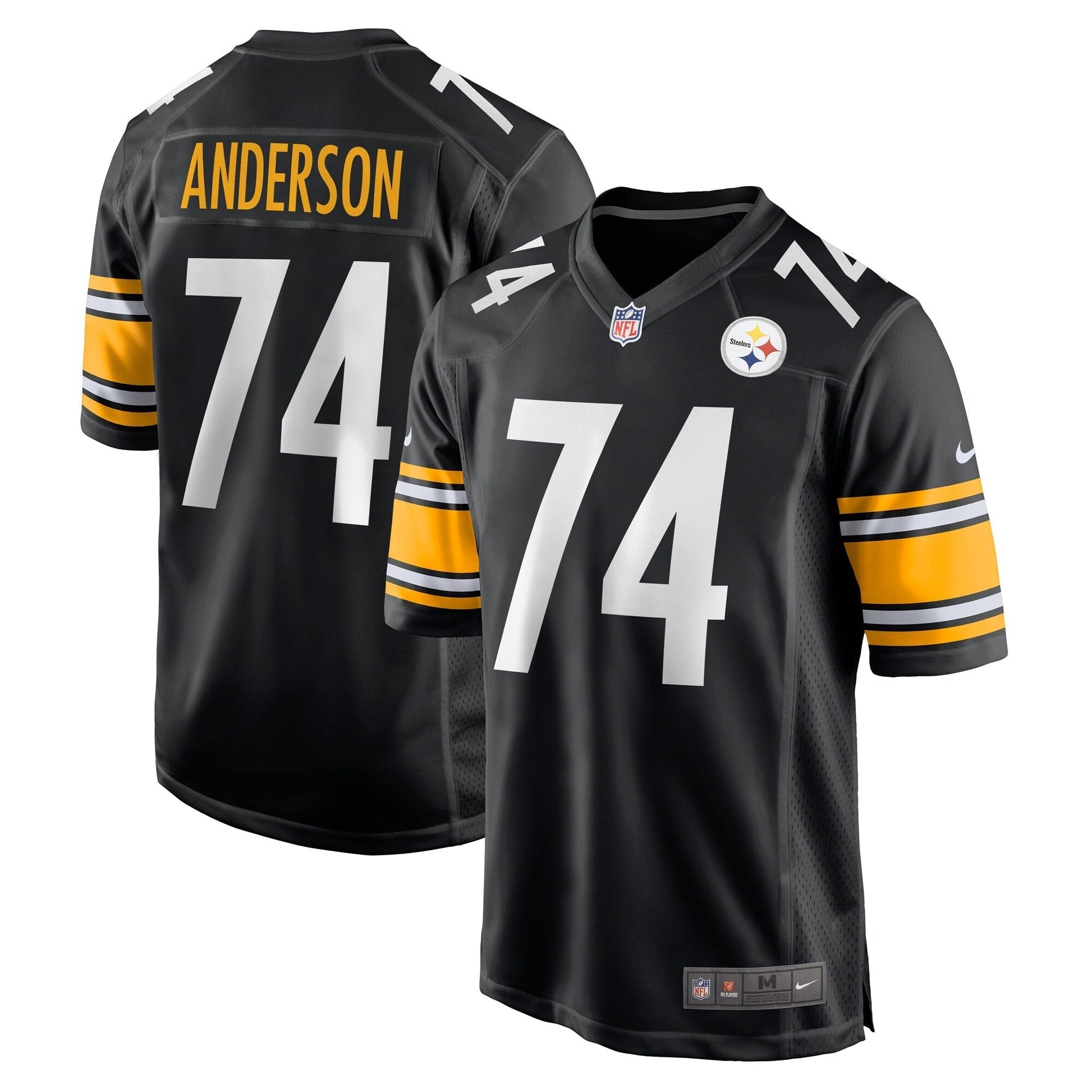 Pittsburgh Steelers Spencer Anderson Black Game Jersey football jersey product view 1