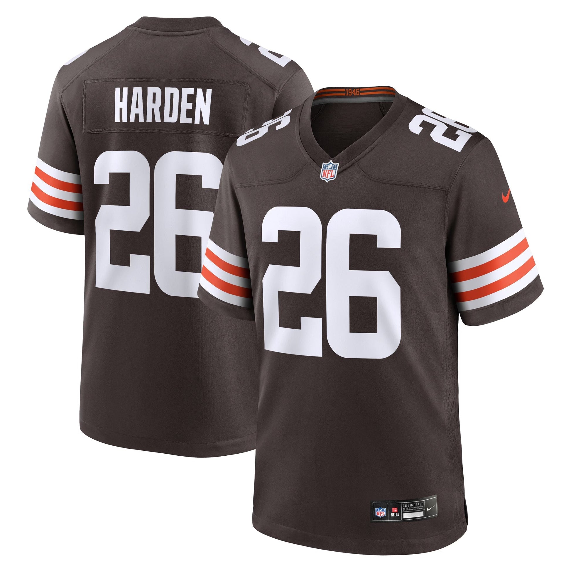 Cleveland Browns Myles Harden Brown Team Game Jersey football jersey product view 1