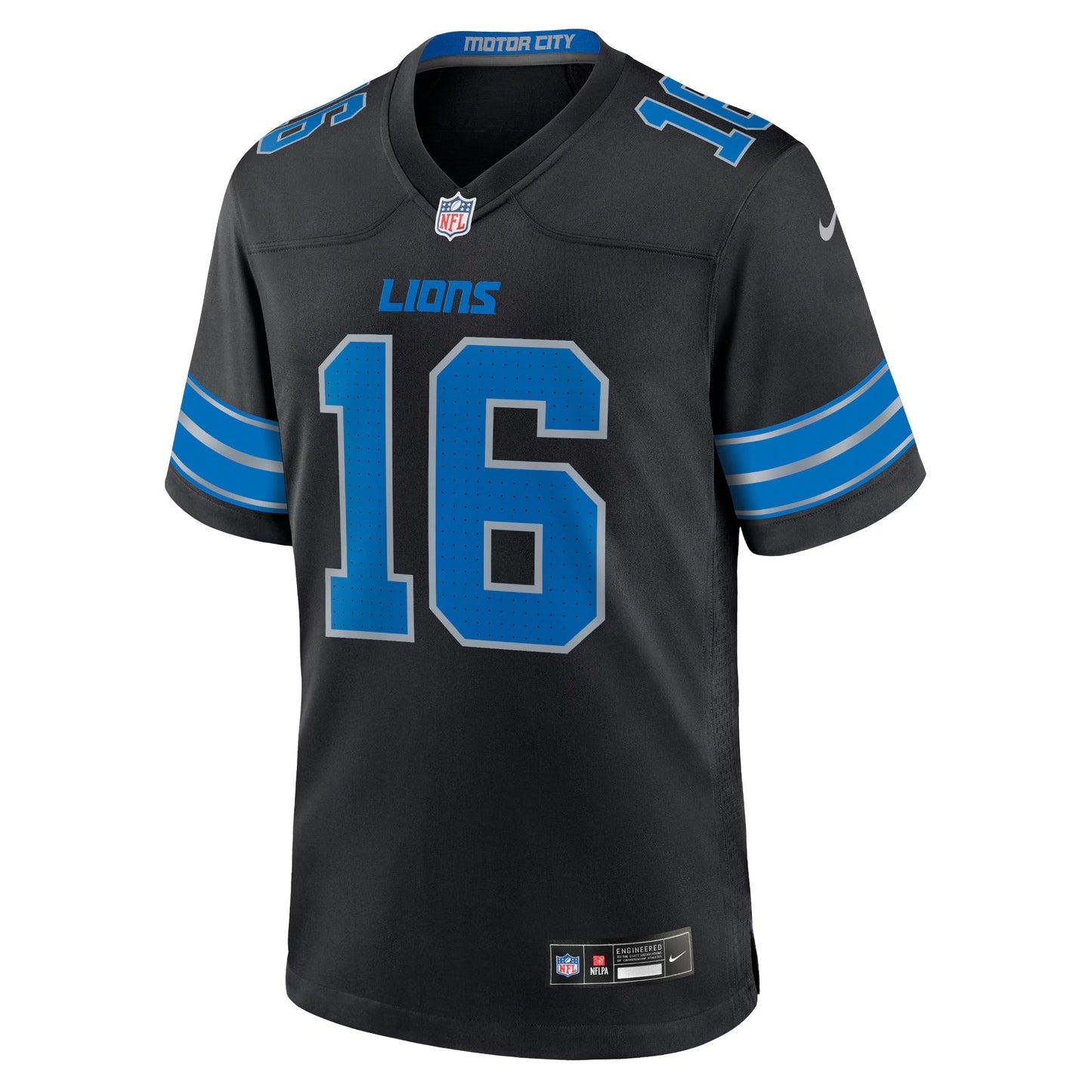 Detroit Lions Jared Goff Black 2nd Alternate Game Jersey football jersey product view 1