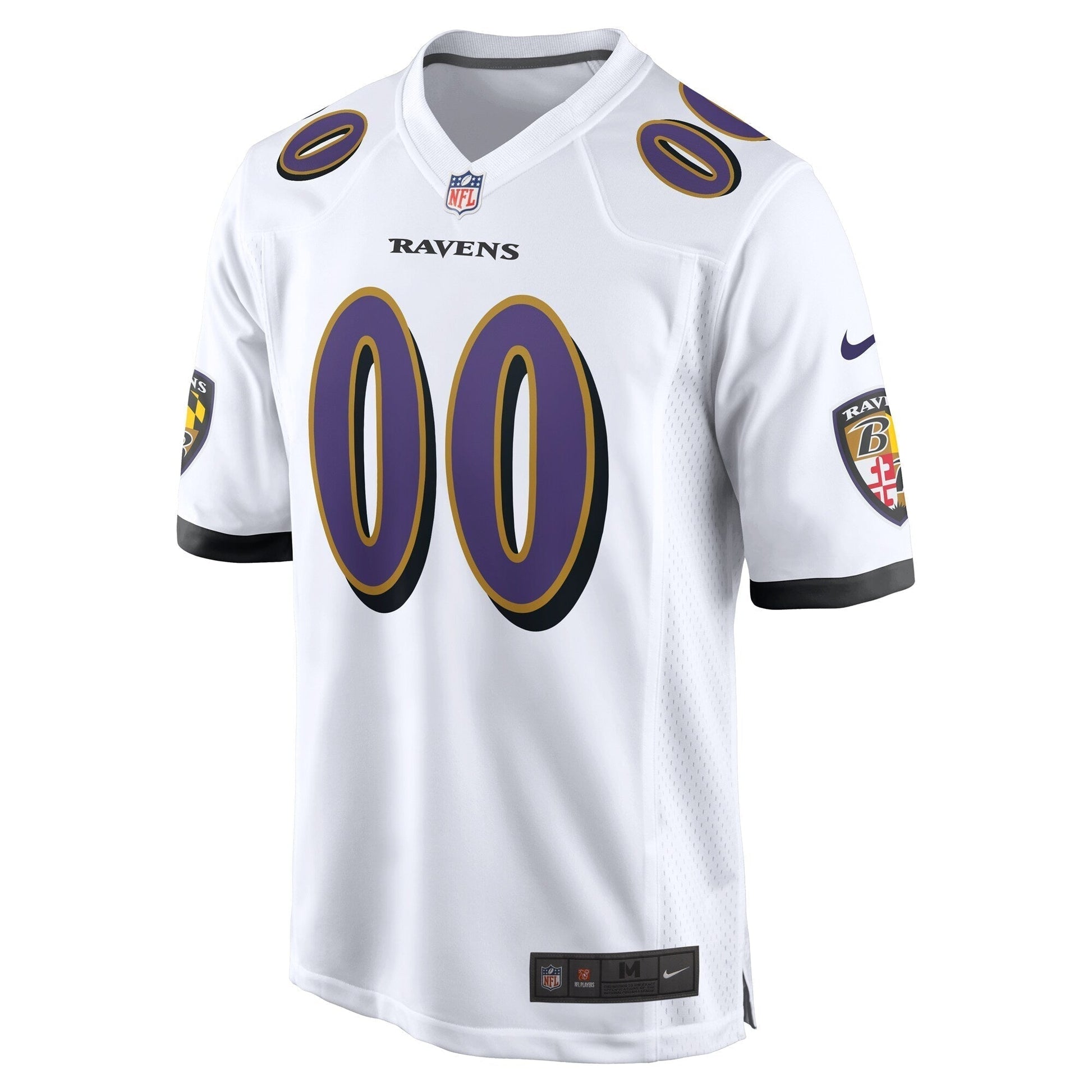 Baltimore Ravens White Custom Game Jersey football jersey product view 2