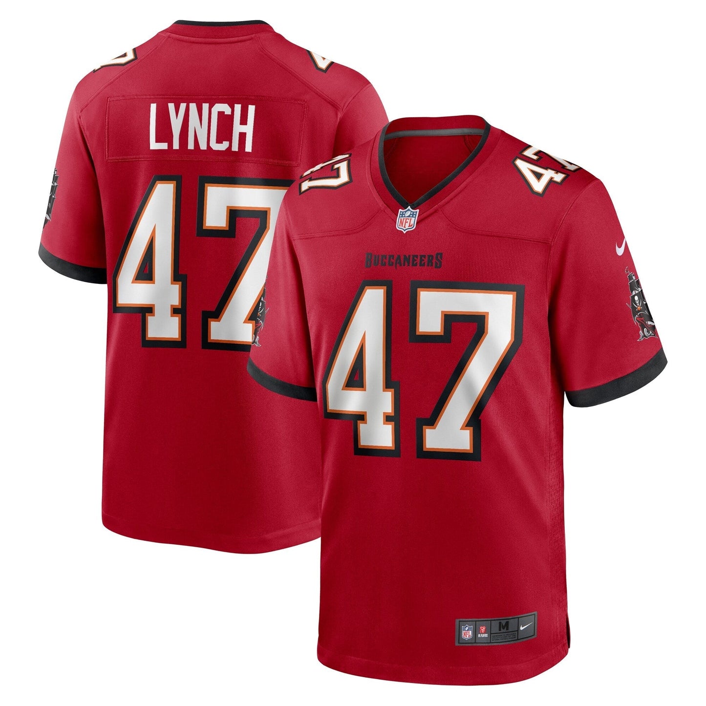 Tampa Bay Buccaneers John Lynch Red Retired Player Game Jersey football jersey product view 1