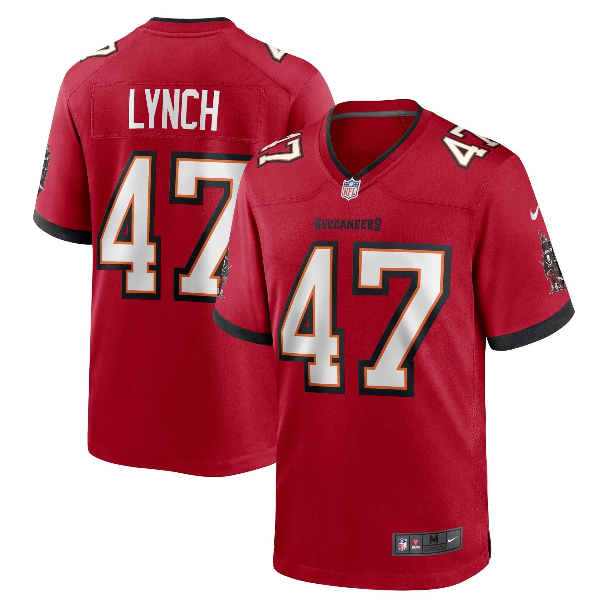 Tampa Bay Buccaneers John Lynch Red Retired Player Game Jersey football jersey product view 1