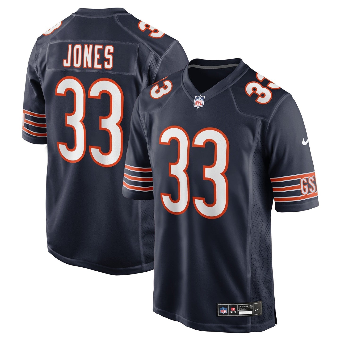 Chicago Bears Jaylon Jones Navy Team Game Jersey football jersey product view 1