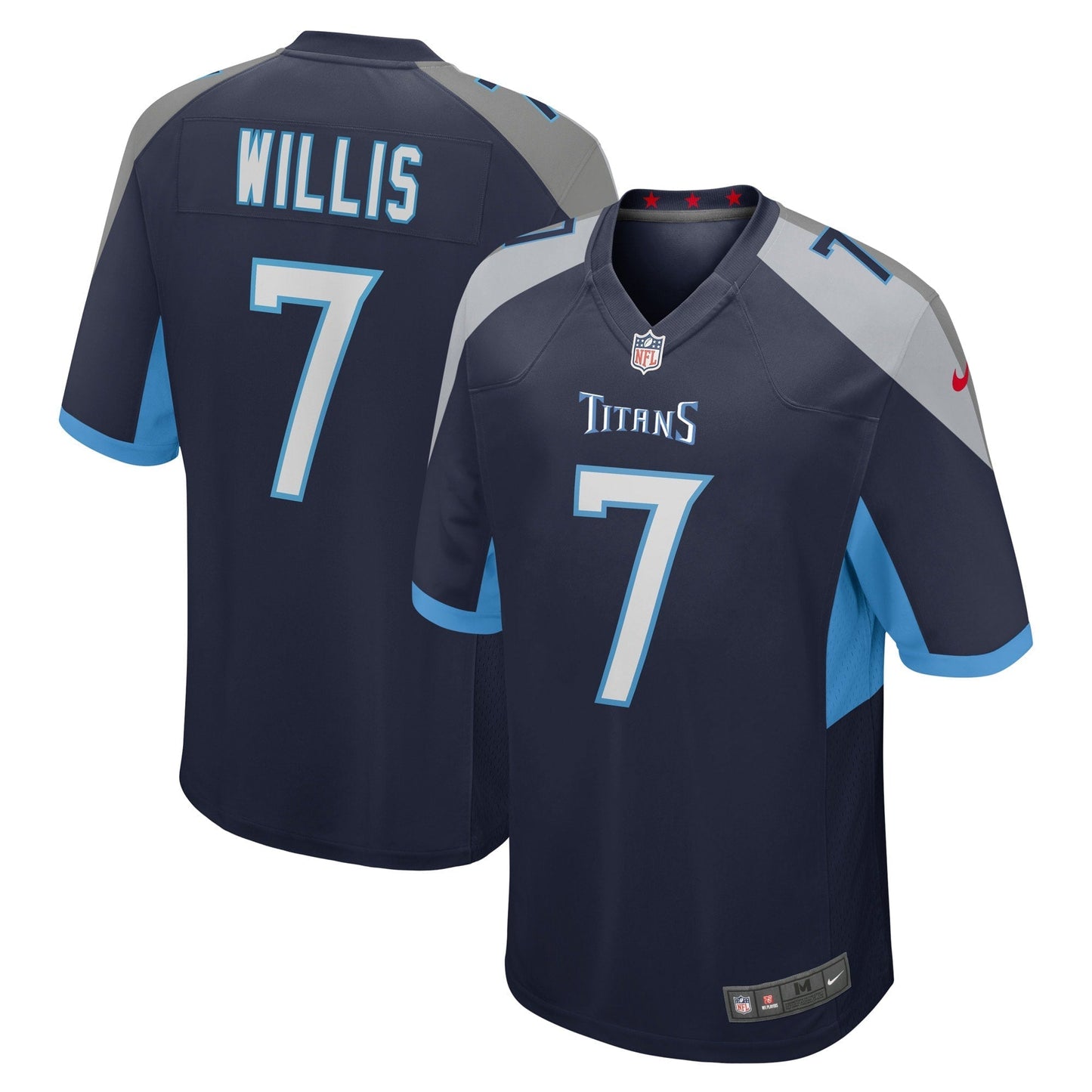 Tennessee Titans Malik Willis Navy Player Game Jersey football jersey product view 1