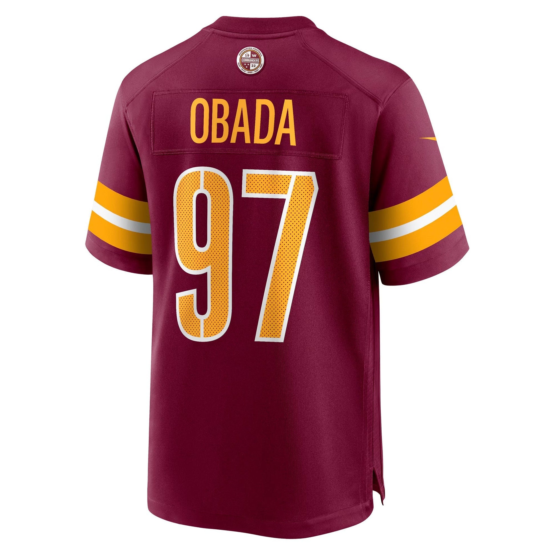 Washington Commanders Efe Obada Burgundy Game Jersey football jersey product view 3