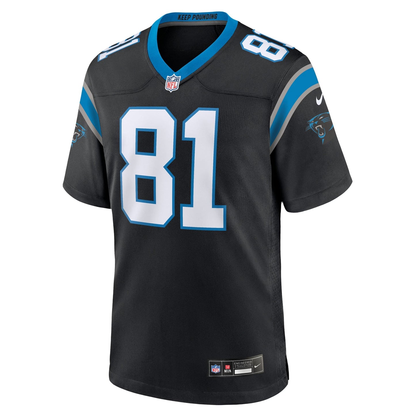 Carolina Panthers Dalevon Campbell Black Team Game Jersey football jersey product view 1