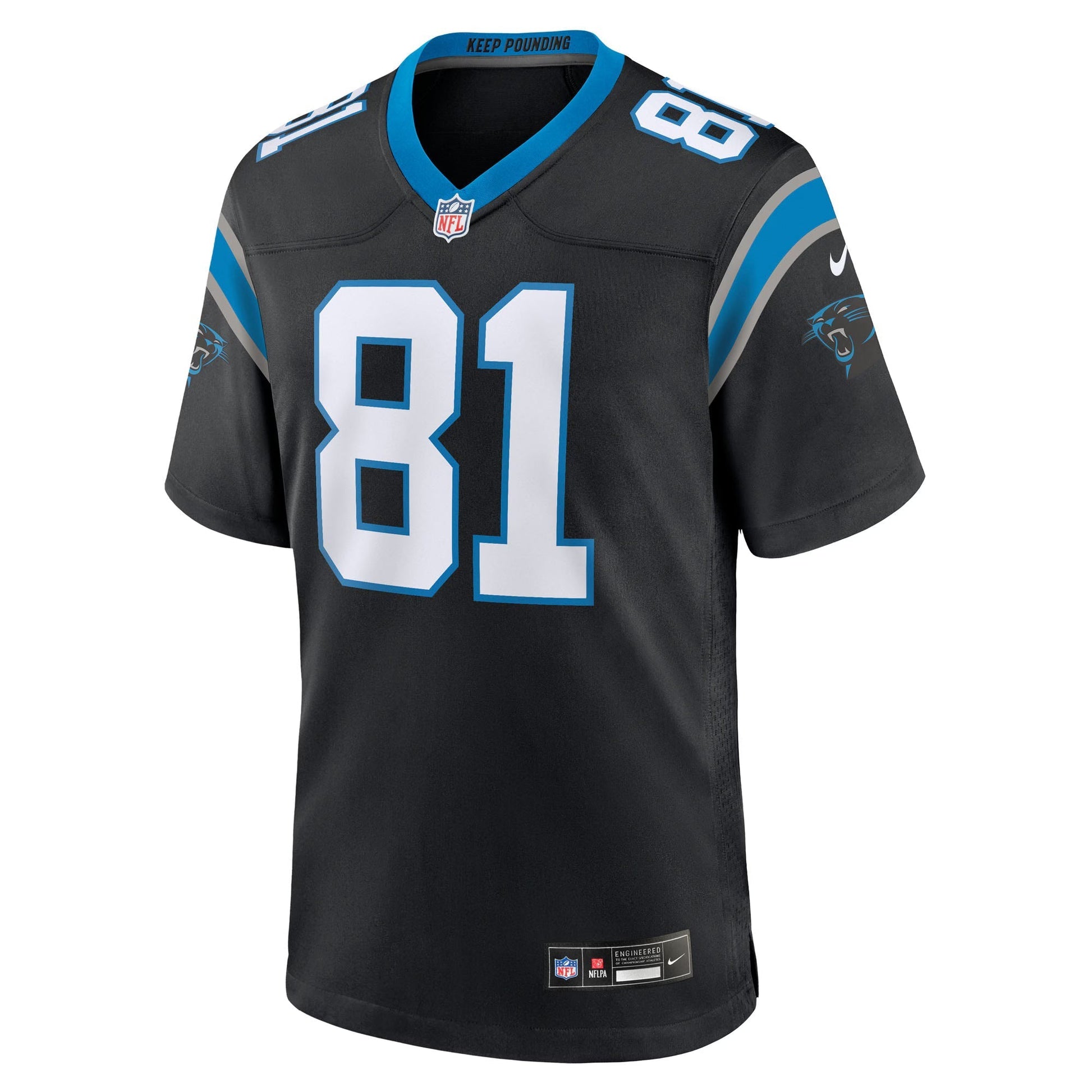 Carolina Panthers Dalevon Campbell Black Team Game Jersey football jersey product view 1
