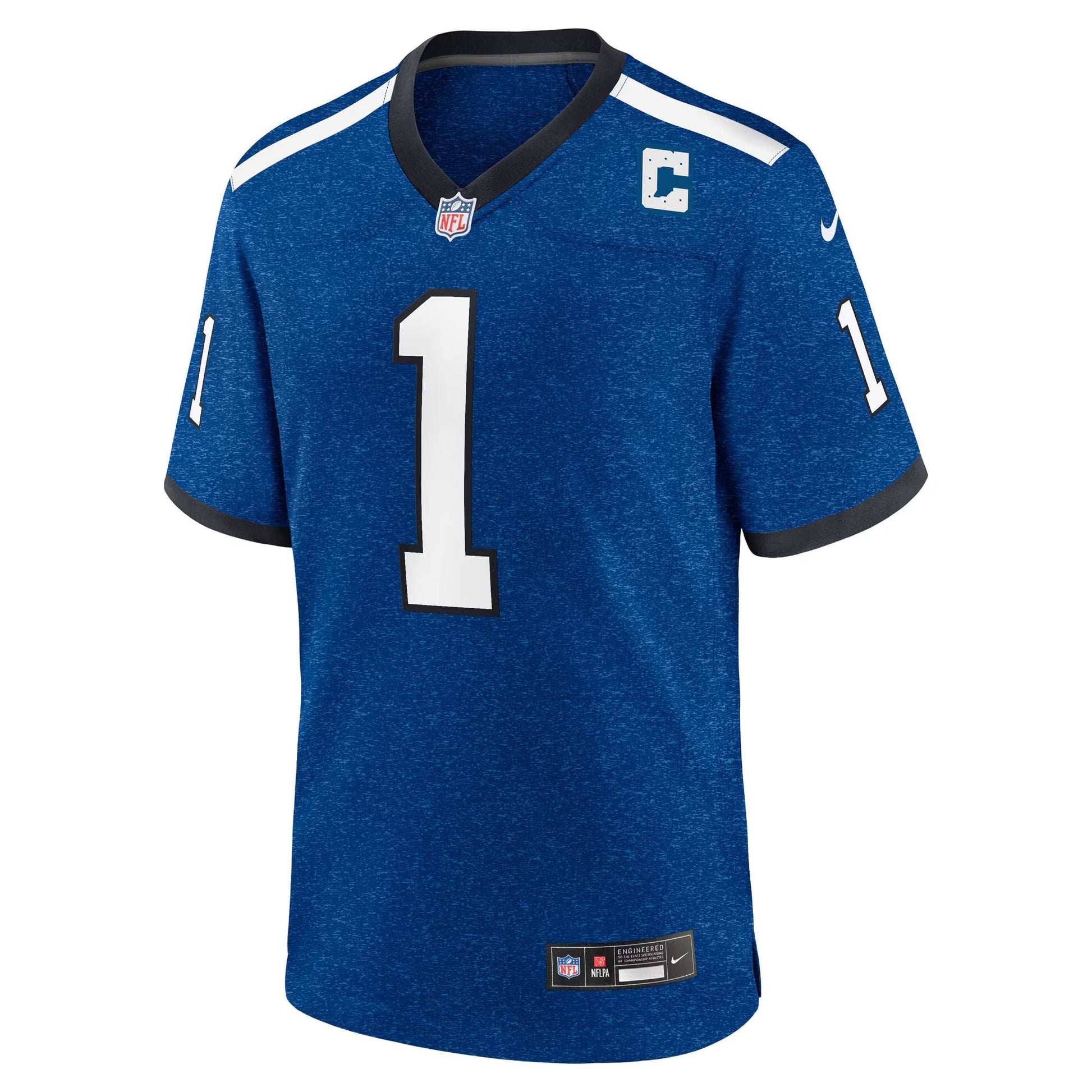 Indianapolis Colts Ahmad Sauce Gardner Heather Royal Alternate 2 Indiana Nights Game Jersey football jersey product view 2