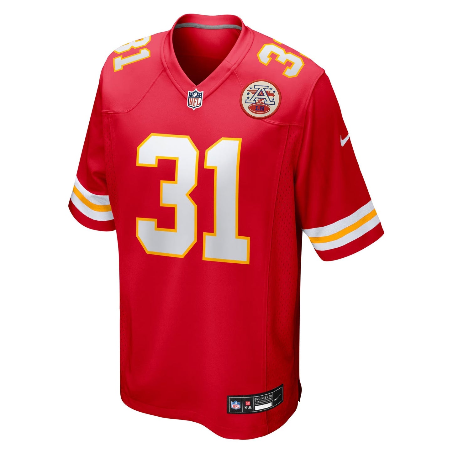Kansas City Chiefs Jeffrey Bassa Red Team Game Jersey football jersey product view 1