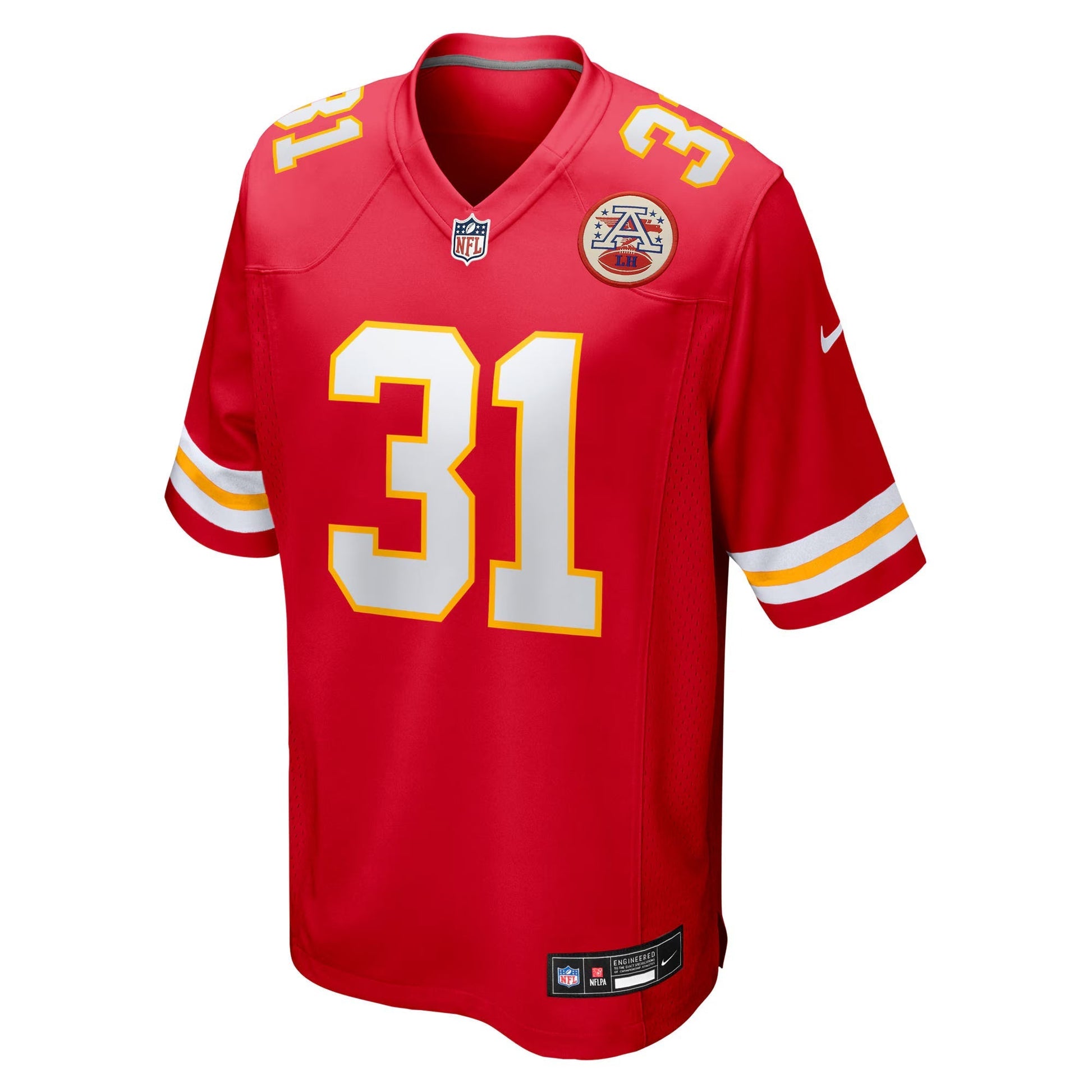 Kansas City Chiefs Jeffrey Bassa Red Team Game Jersey football jersey product view 1