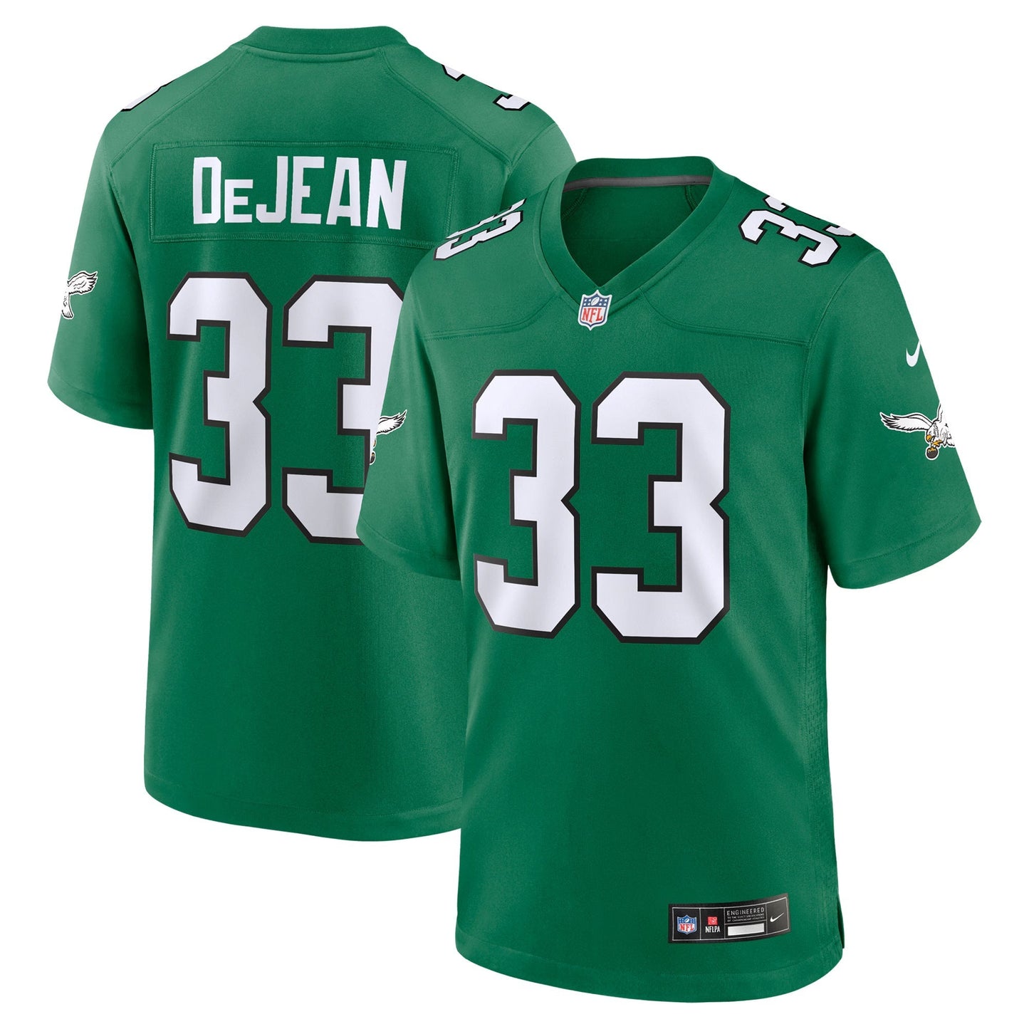 Philadelphia Eagles Cooper DeJean Kelly Green Alternate Game Jersey football jersey product view 1