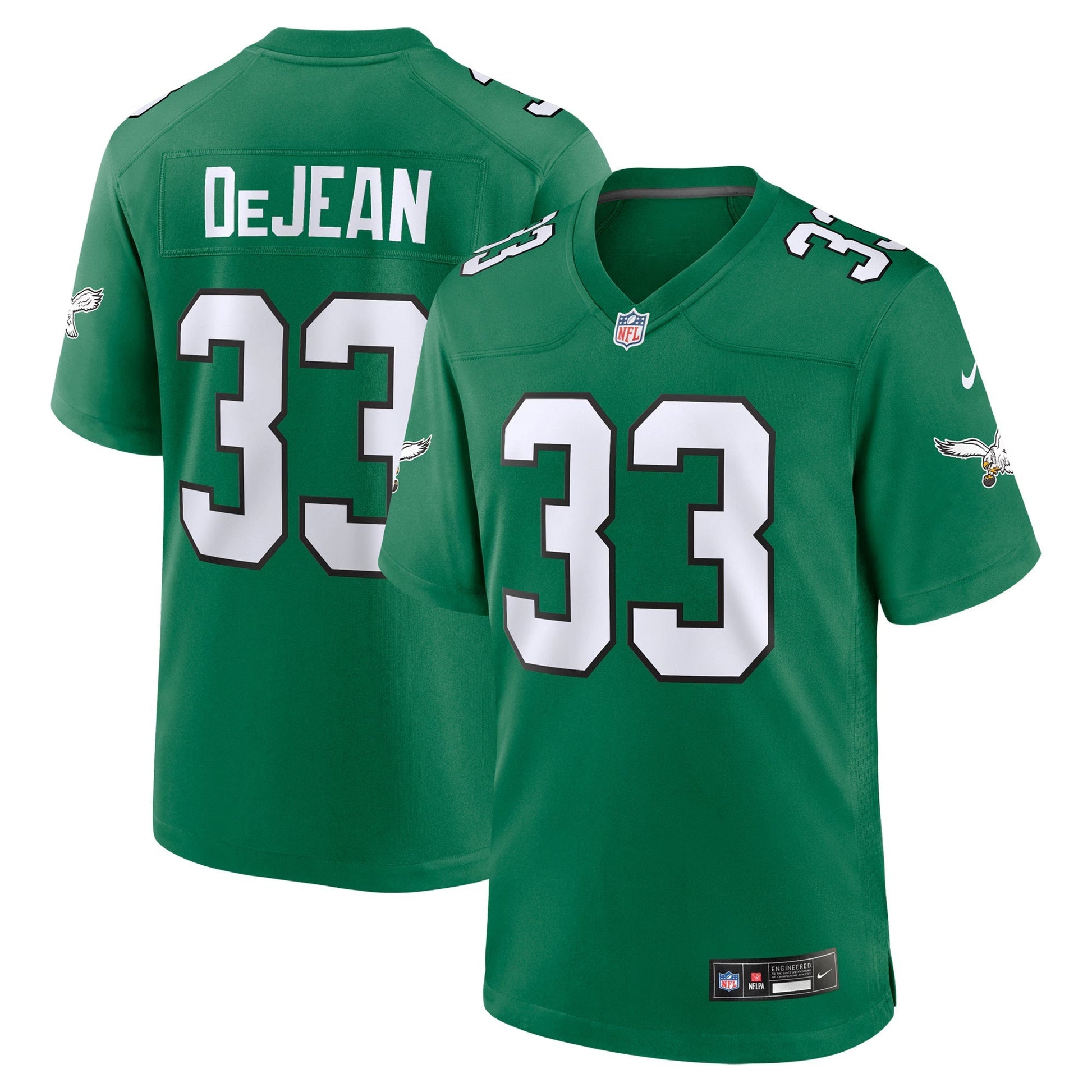 Philadelphia Eagles Cooper DeJean Kelly Green Alternate Game Jersey football jersey product view 1
