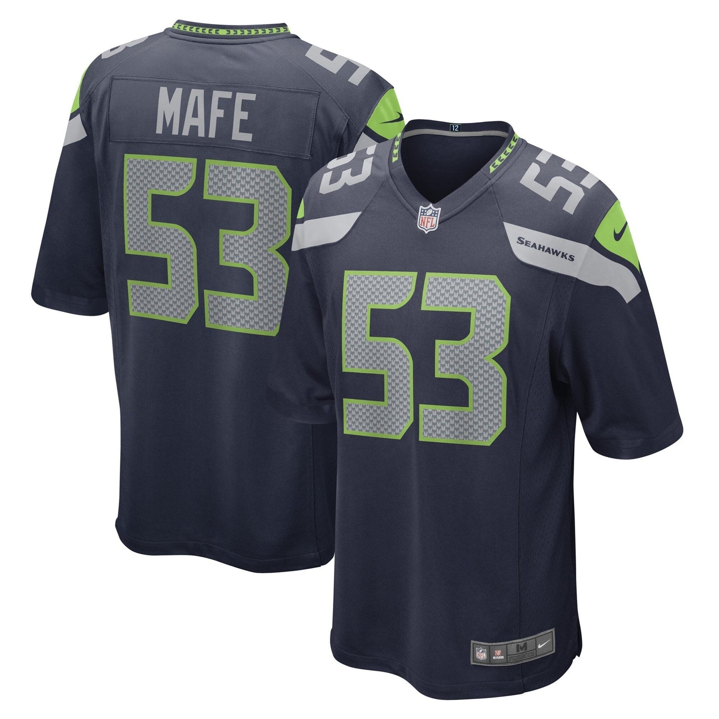 Seattle Seahawks Boye Mafe College Navy Game Player Jersey football jersey product view 1