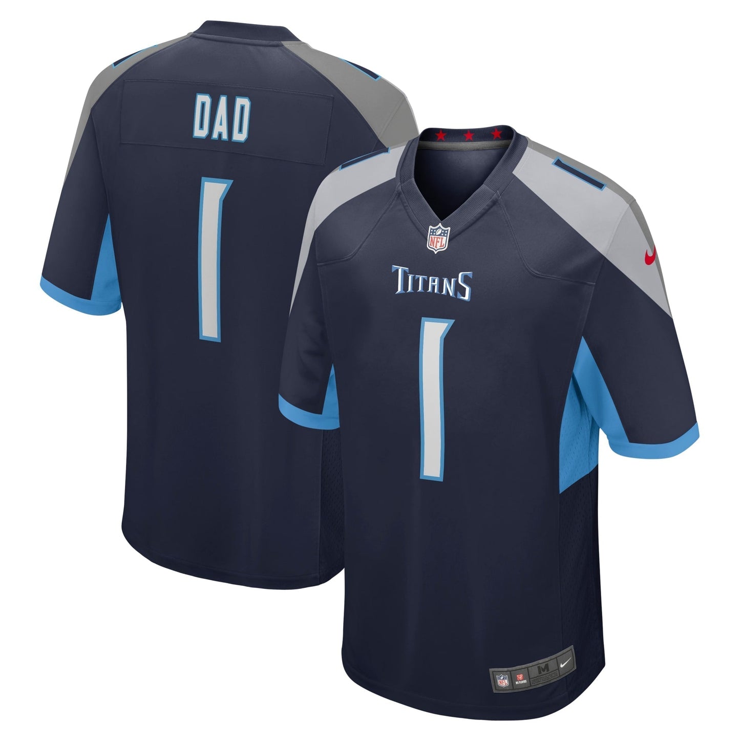 Tennessee Titans Number 1 Dad Navy Game Jersey football jersey product view 1