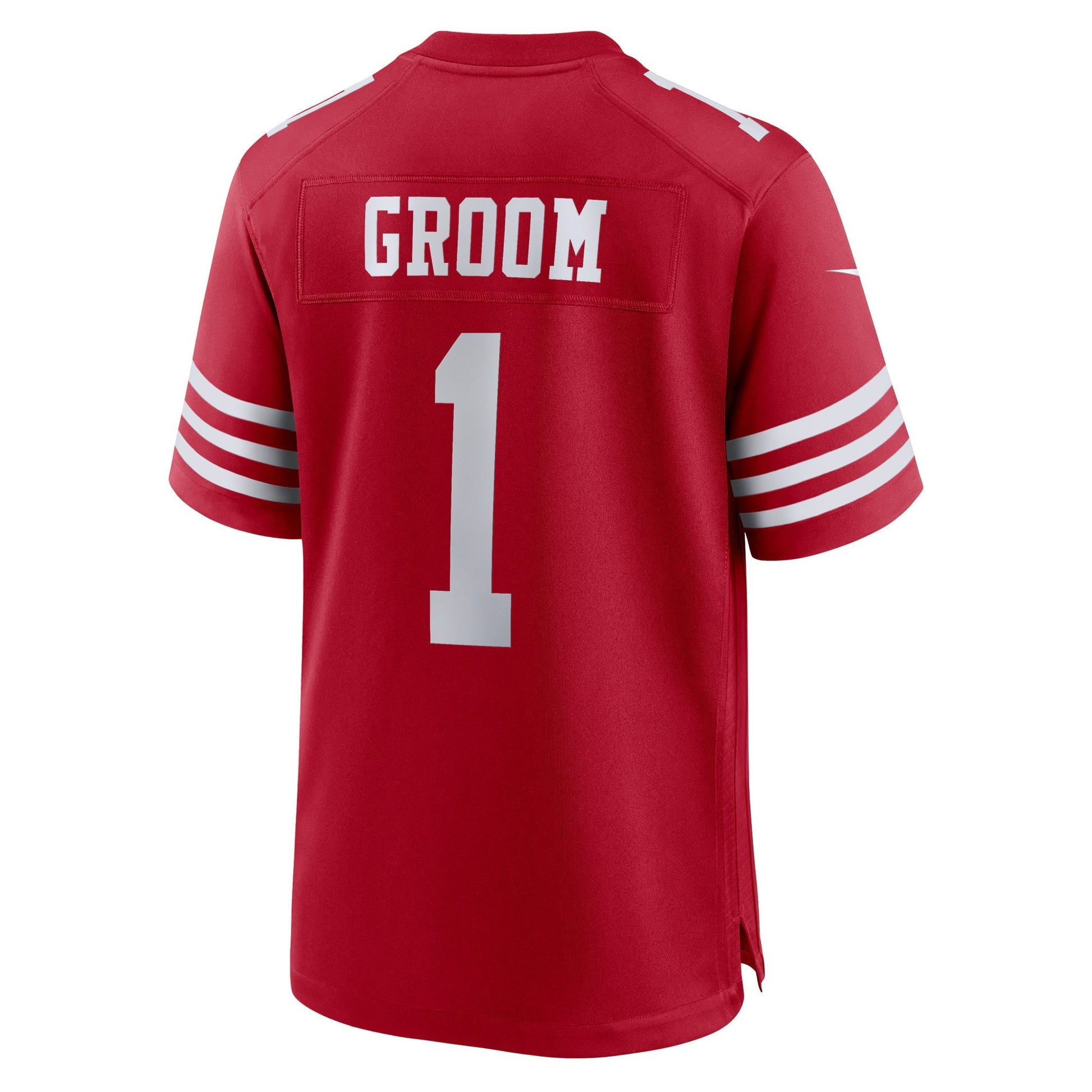 San Francisco 49ers Number 1 Groom Scarlet Game Jersey football jersey product view 2