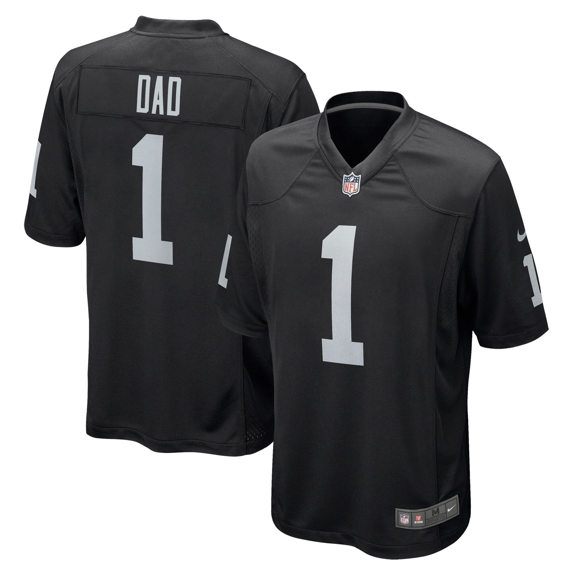 Las Vegas Raiders Number 1 Dad Black Game Jersey football jersey product view 1