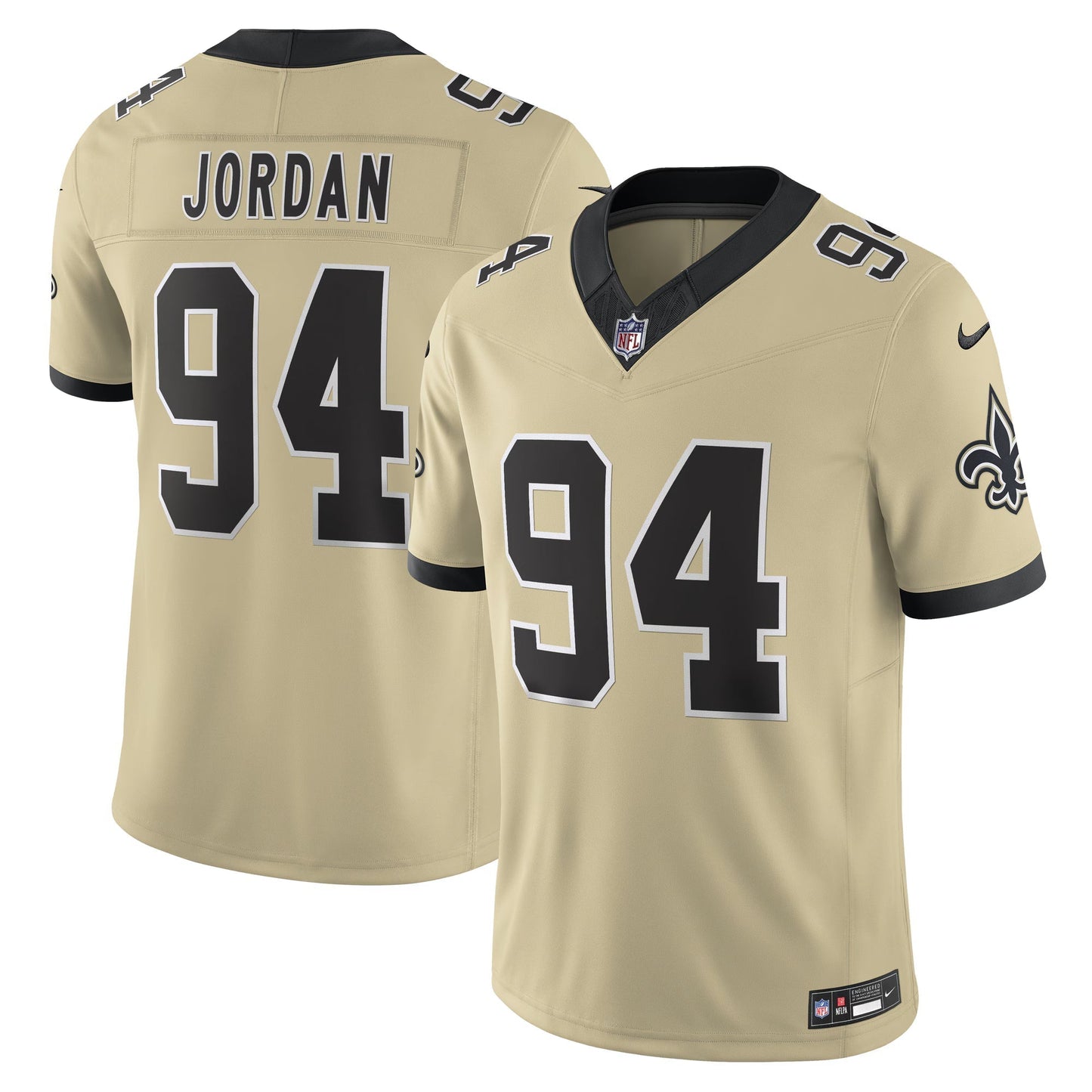 New Orleans Saints Cameron Jordan Gold Alternate Gameday Golds Alternate Vapor F.U.S.E. Limited Jersey basketball jersey product view 1