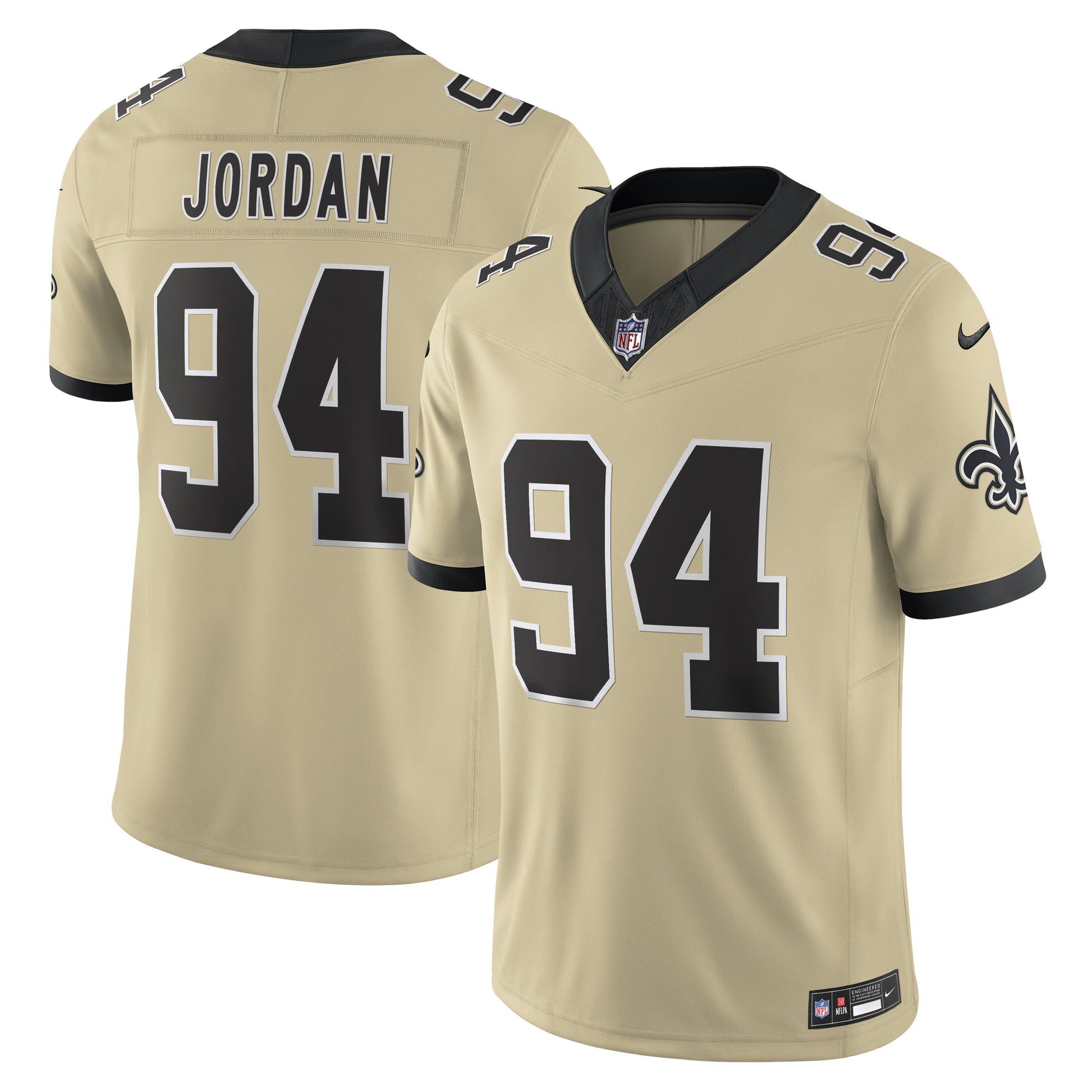 New Orleans Saints Cameron Jordan Gold Alternate Gameday Golds Alternate Vapor F.U.S.E. Limited Jersey basketball jersey product view 1