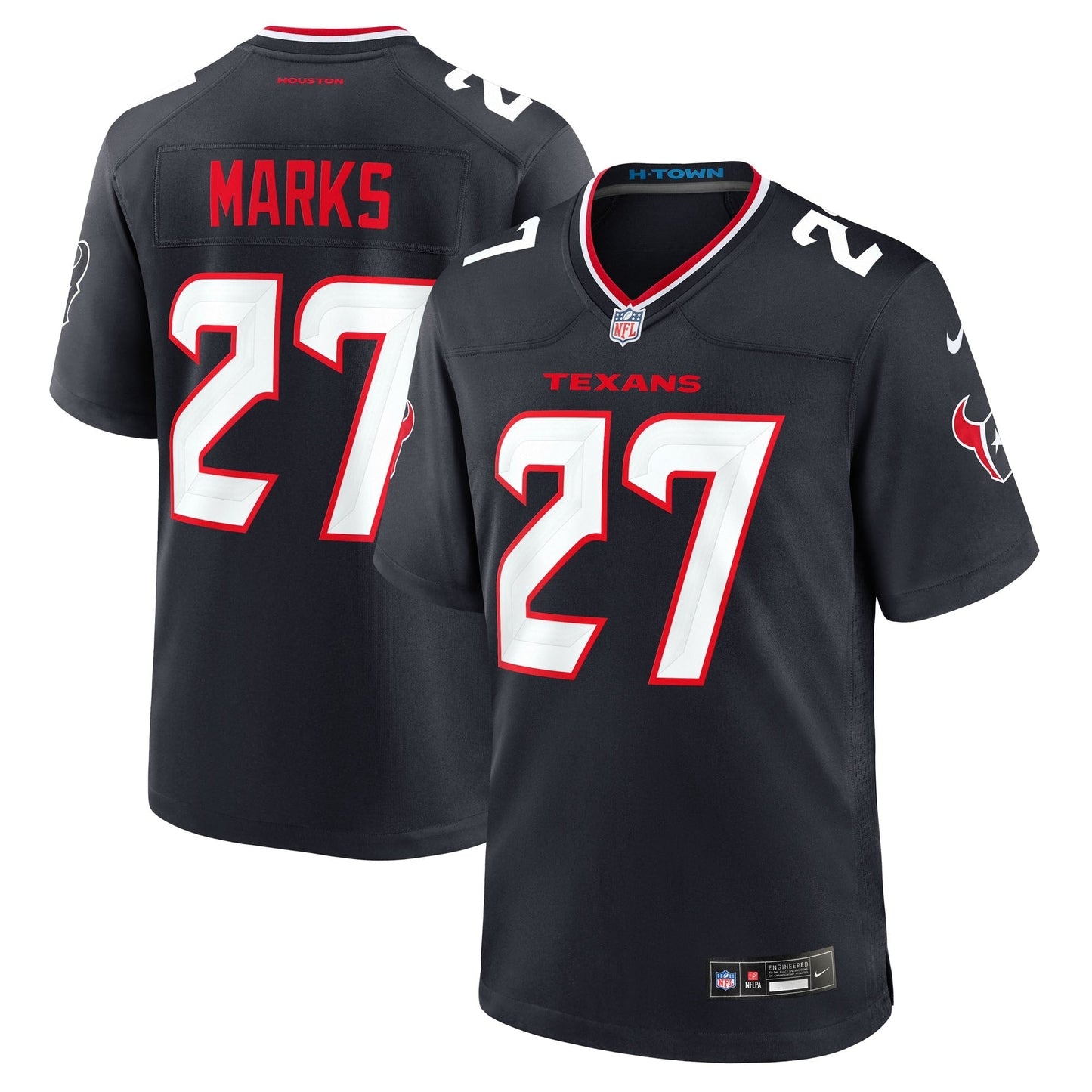 Houston Texans Woody Marks Navy Team Game Jersey football jersey product view 1